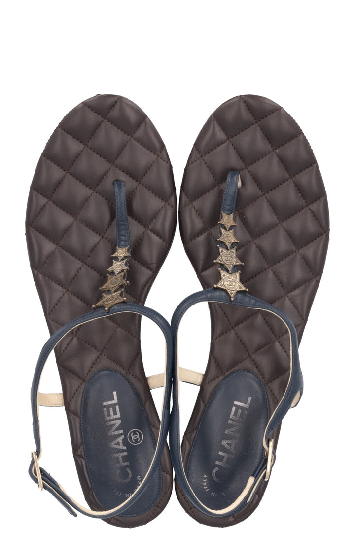 CHANEL Sandals Stars Darkblue