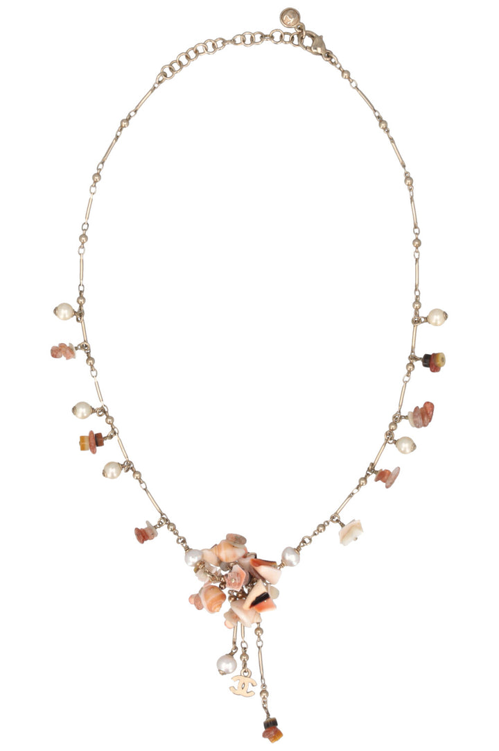 CHANEL Seashell Necklace Rose