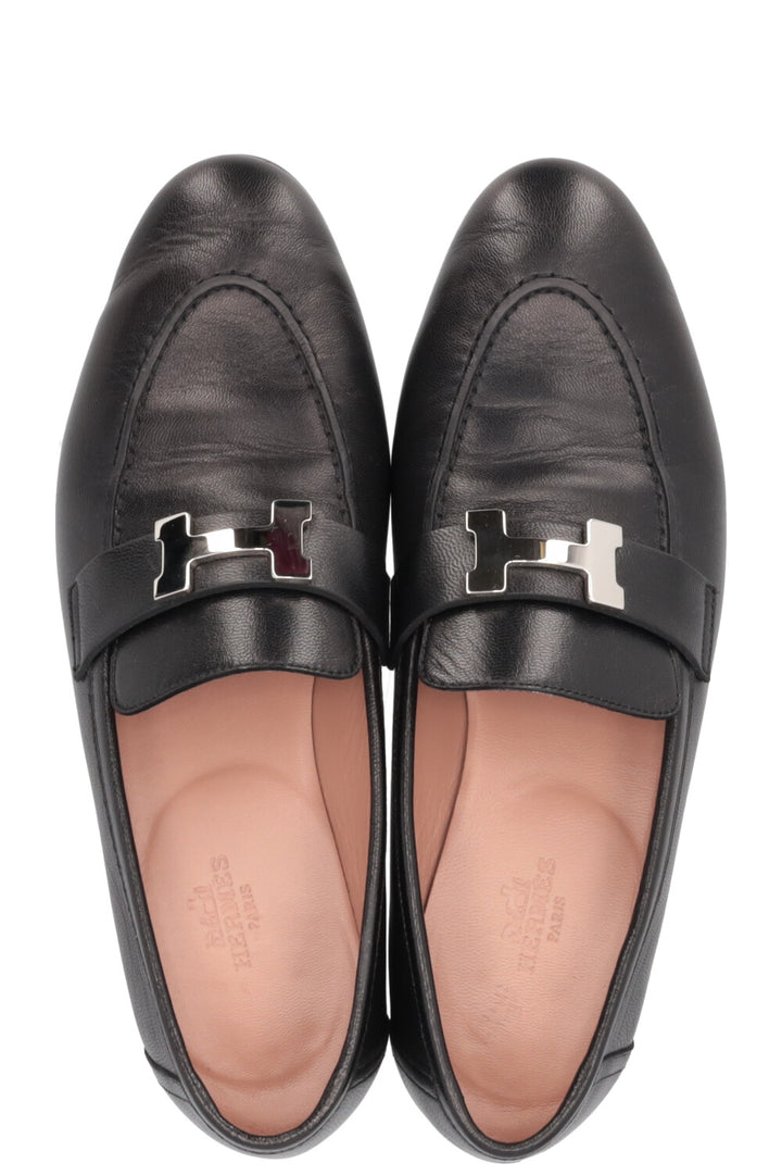 HERMÈS Paris Mocassins Cuir Noir