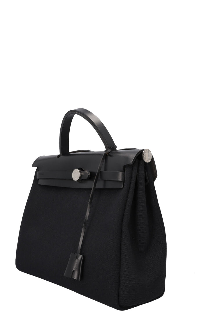 HERMÈS Herbag Zip 31 Toile Noir