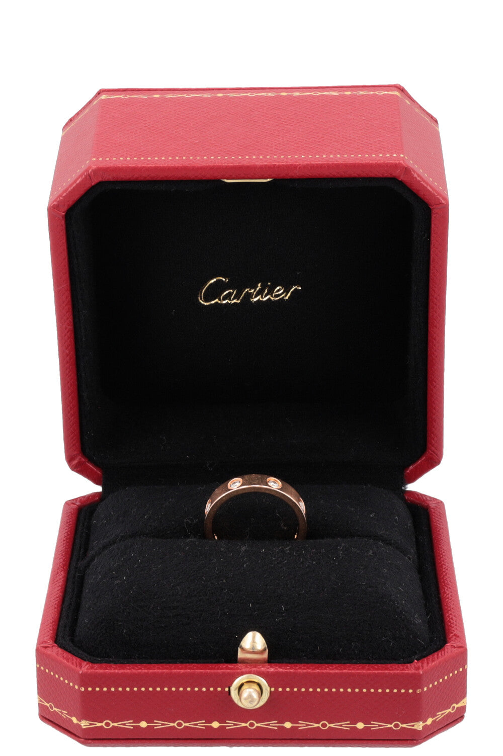 CARTIER Love Wedding Band 8 Diamonds Ring 18k Yellow Gold