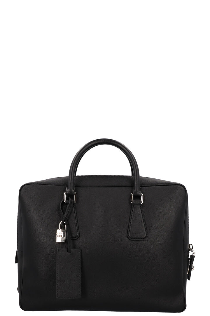 PRADA Saffiano Briefcase Leather Black