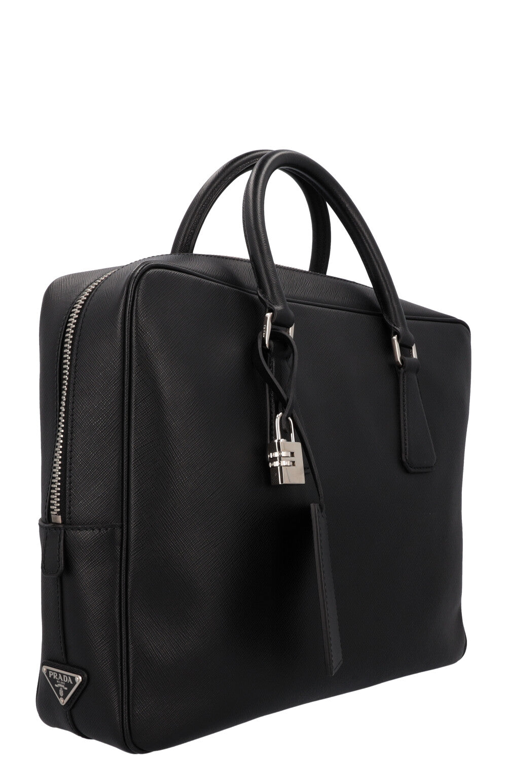 PRADA Saffiano Briefcase Leather Black