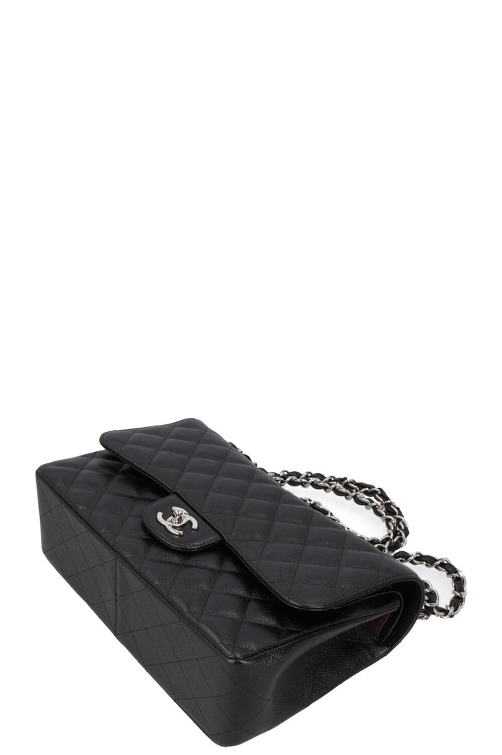 CHANEL Classic Double Flap Bag Large Caviar Leather Black