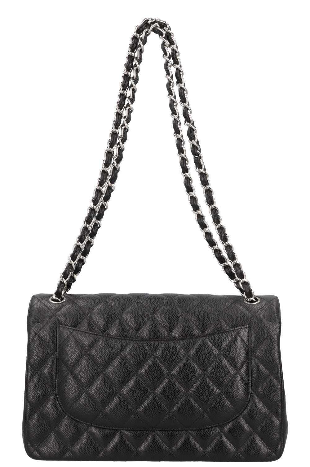 CHANEL Classic Double Flap Bag Large Caviar Leather Black