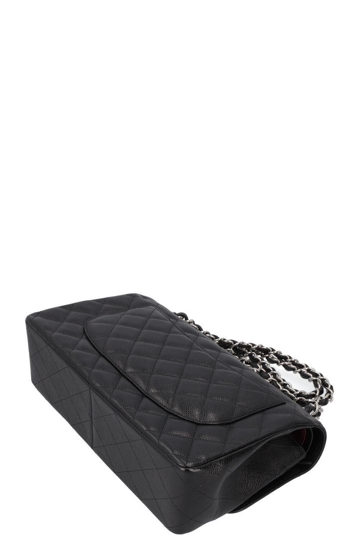 CHANEL Classic Double Flap Bag Large Caviar Leather Black