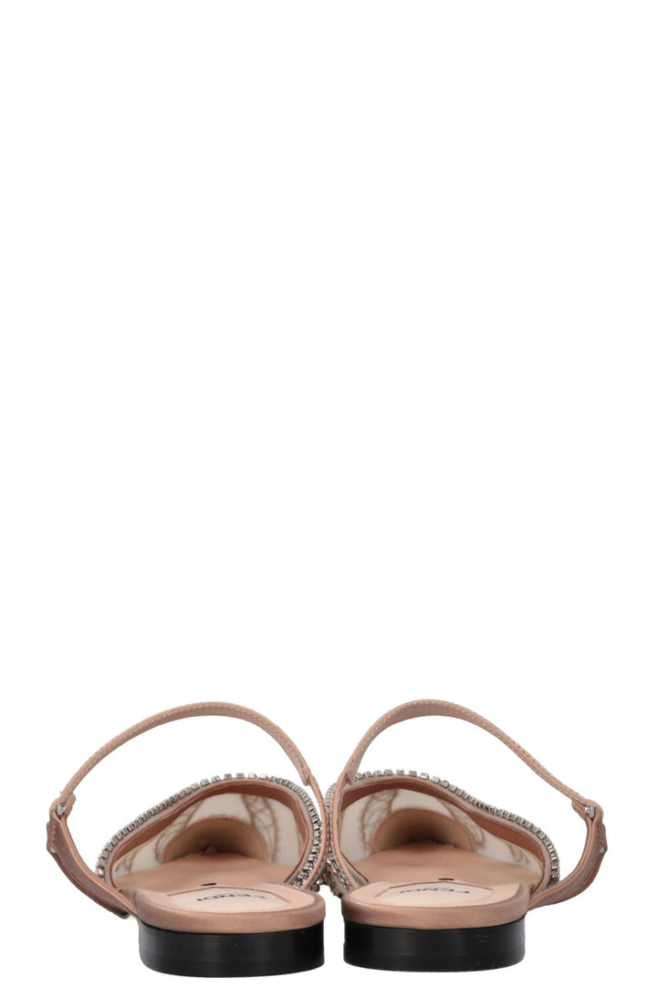 FENDI Micromesh Crystal Flats Nude