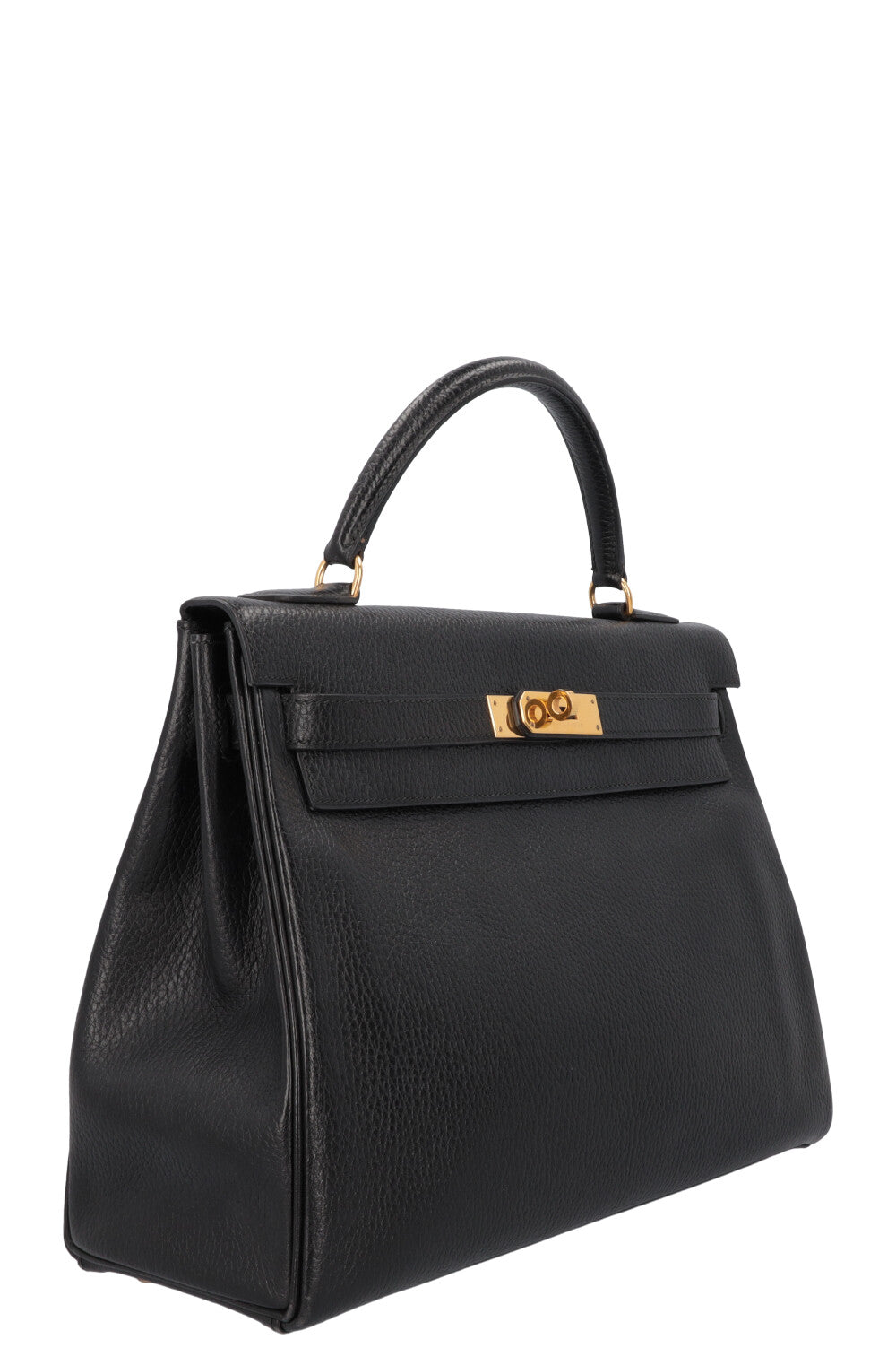 HERMÈS Kelly 32 Vache Ardennes Black