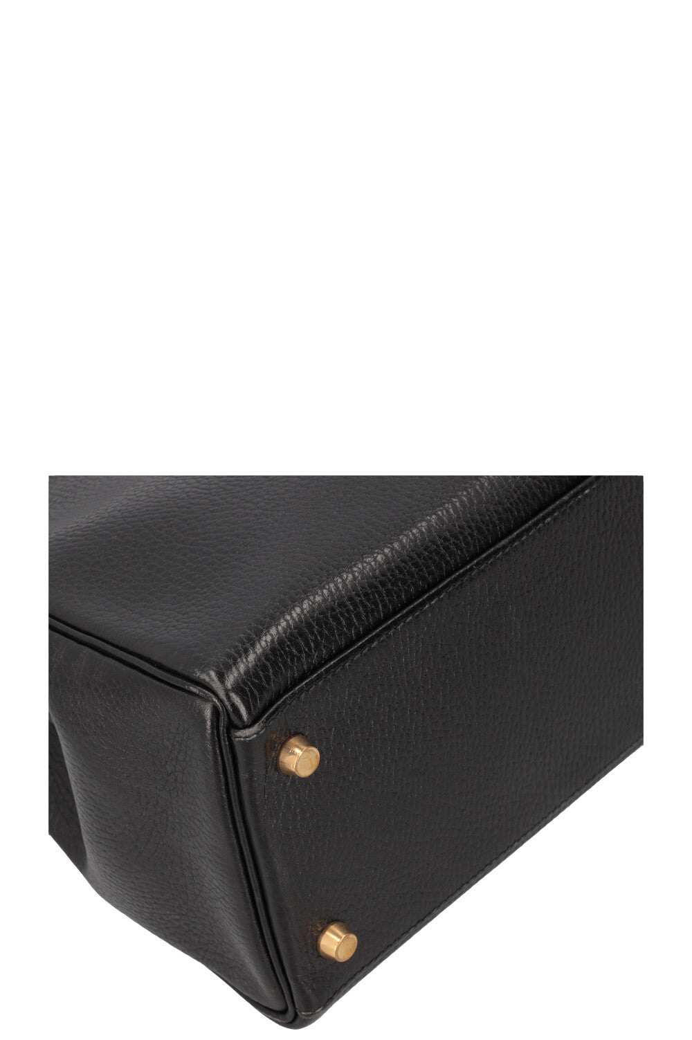 HERMÈS Kelly 32 Vache Ardennes Black