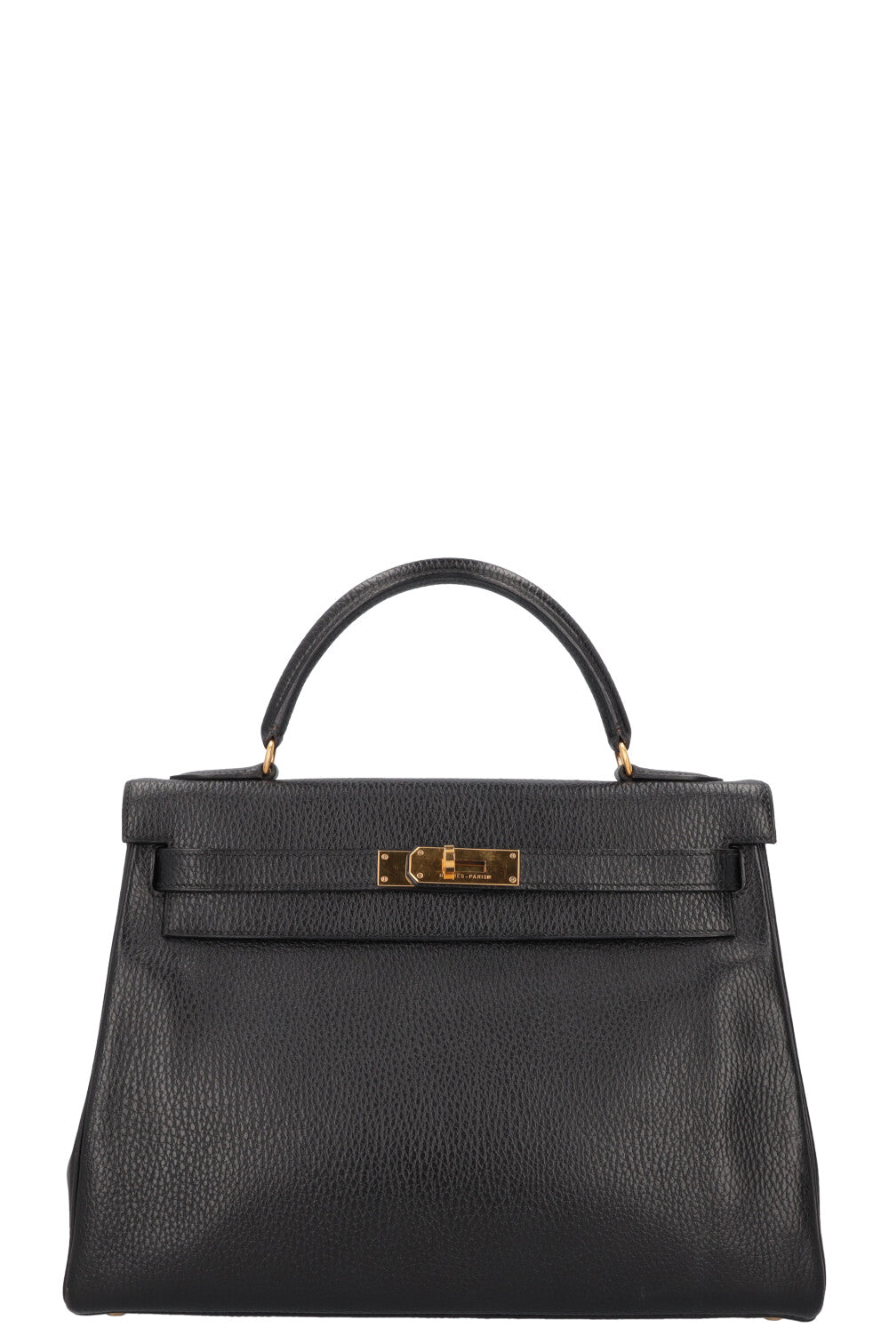 HERMÈS Kelly 32 Vache Ardennes Black