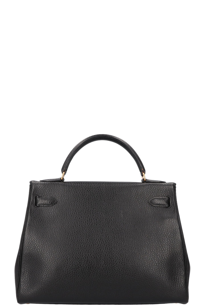 HERMÈS Kelly 32 Vache Ardennes Black