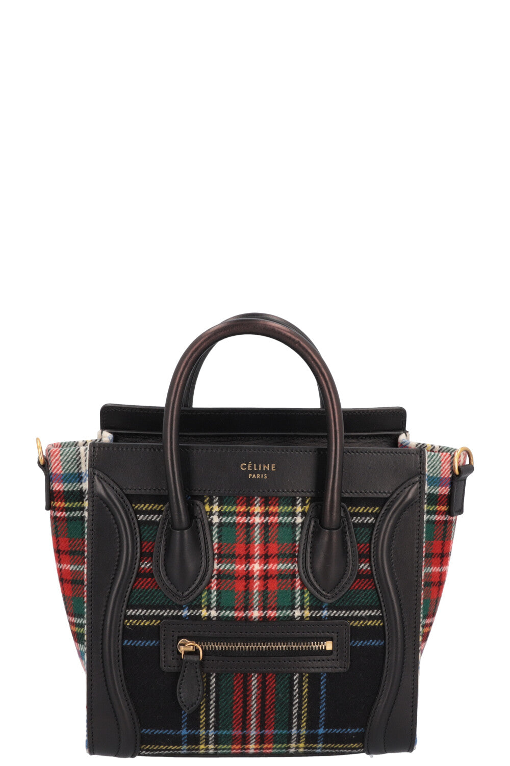 CÉLINE Nano Luggage Tartan Plaid