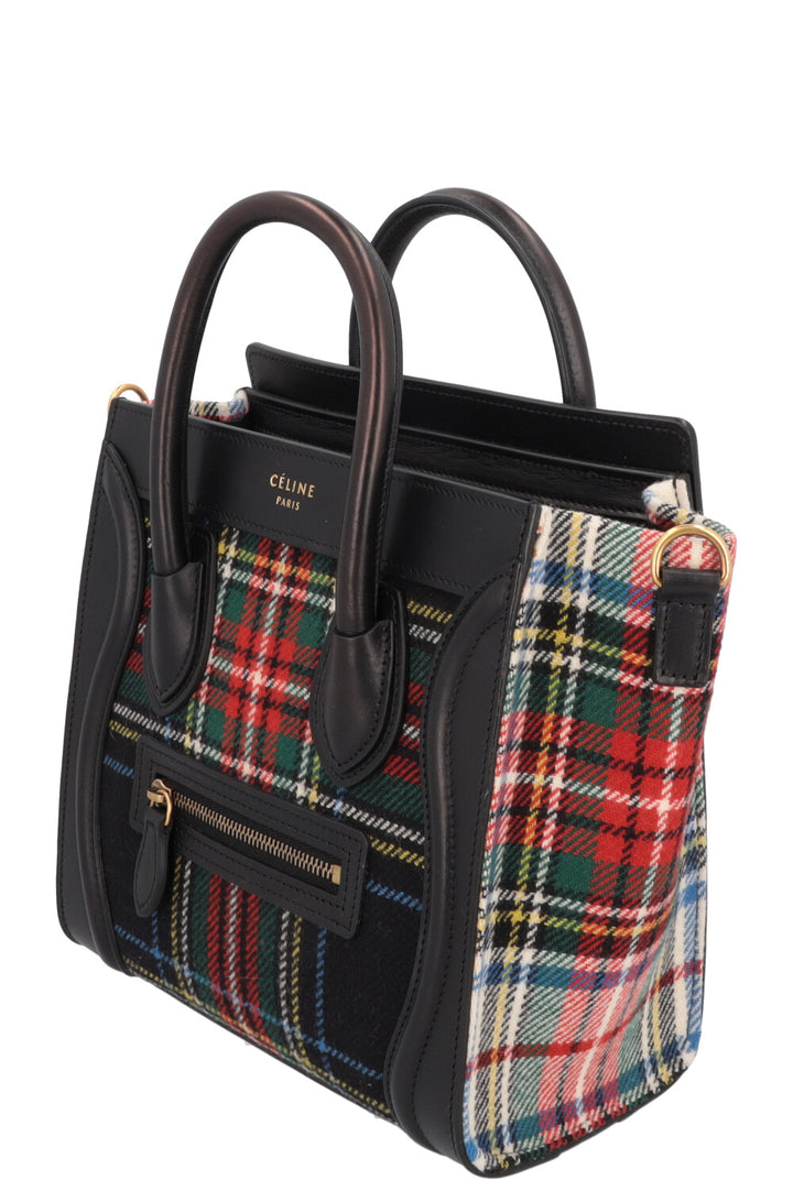 CÉLINE Nano Luggage Tartan Plaid