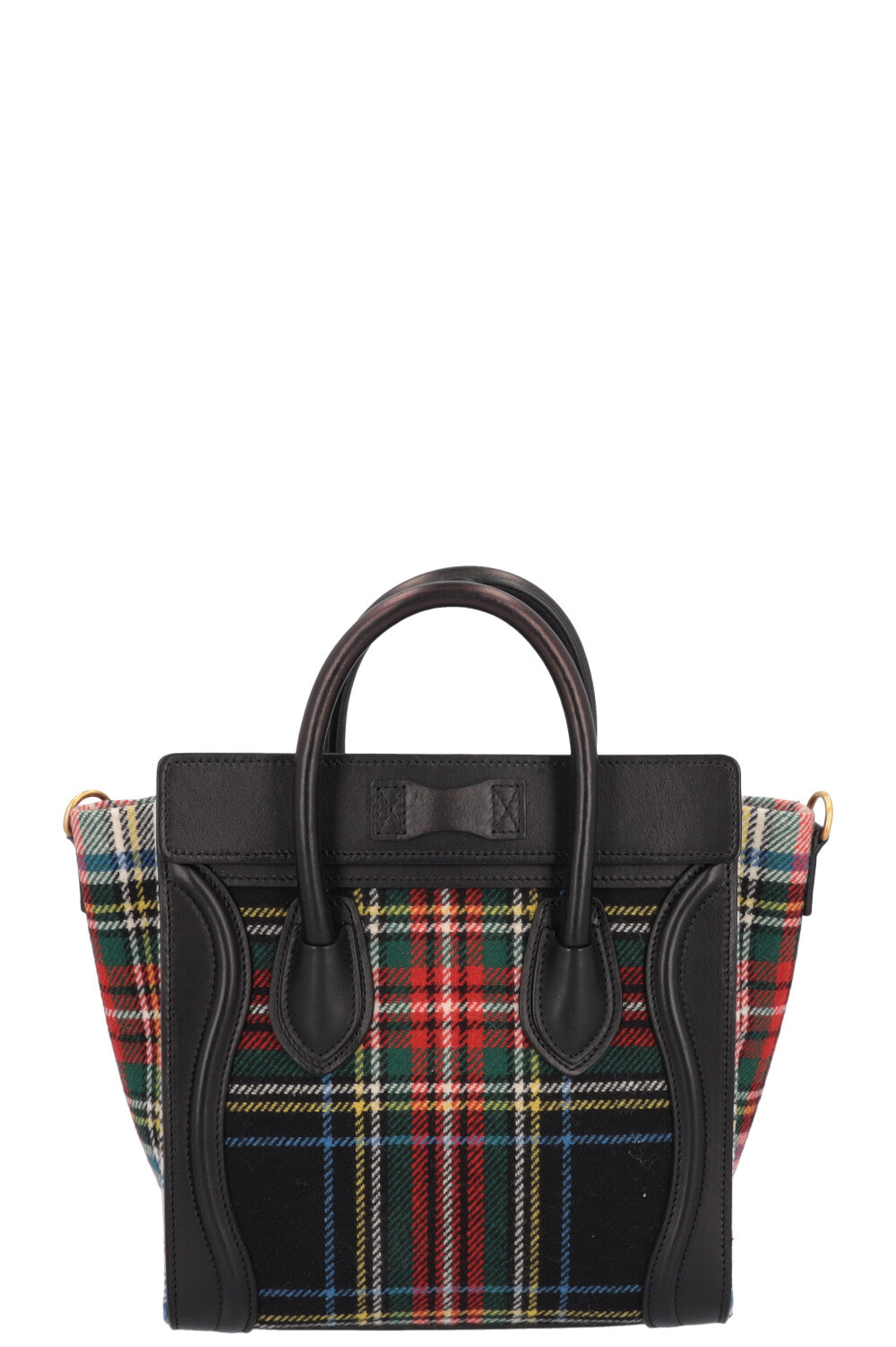 CÉLINE Nano Bagage Tartan Plaid