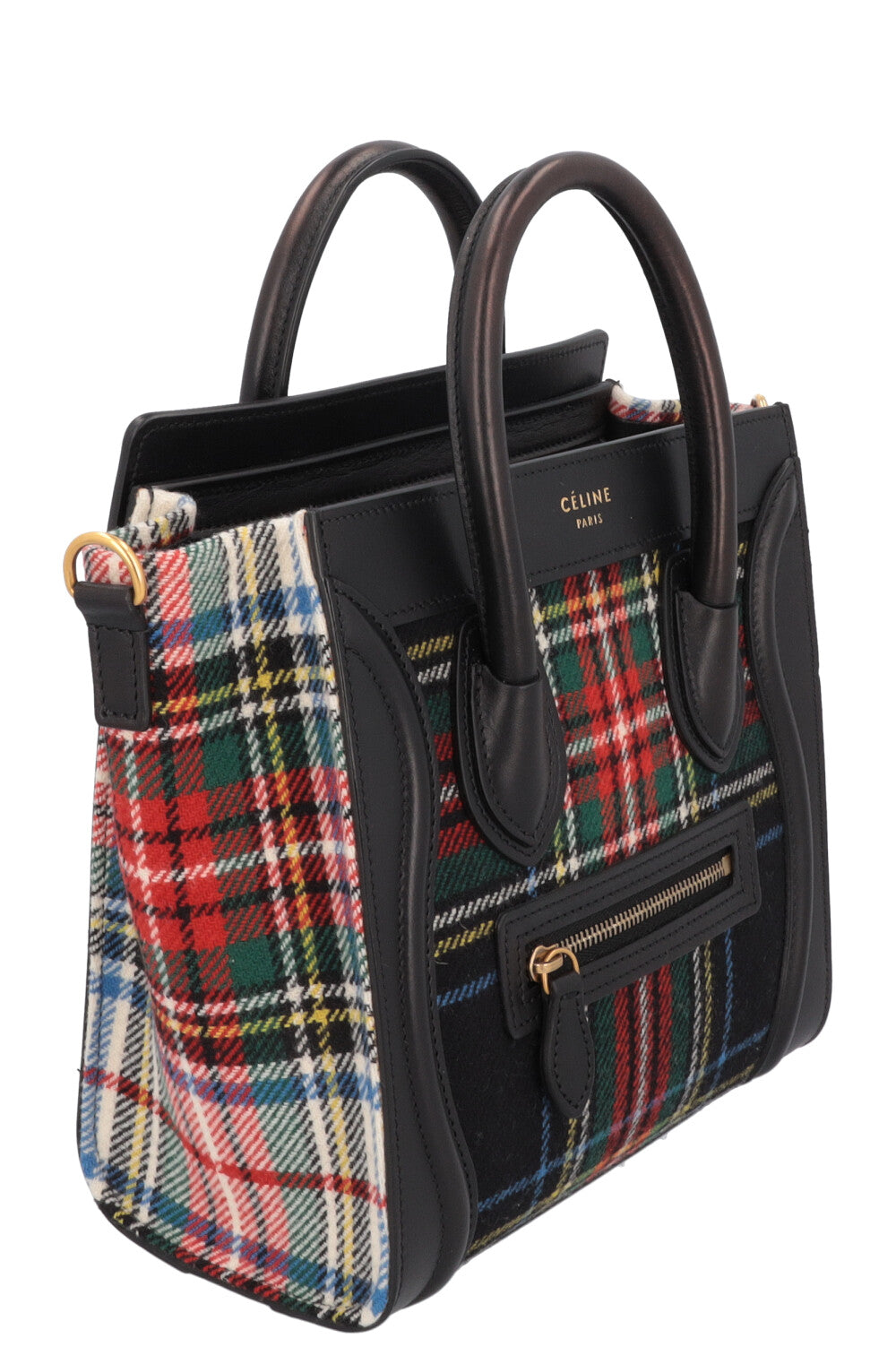 CÉLINE Nano Luggage Tartan Plaid