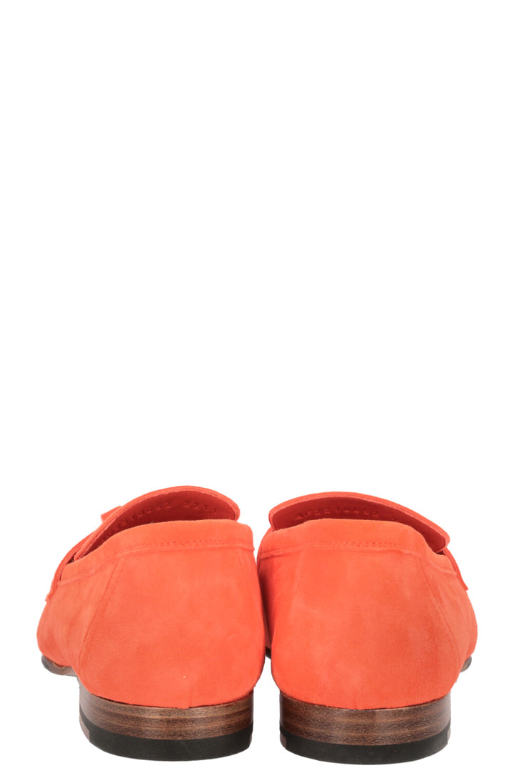 HERMÈS Paris Flats Suede Orange Synthétique