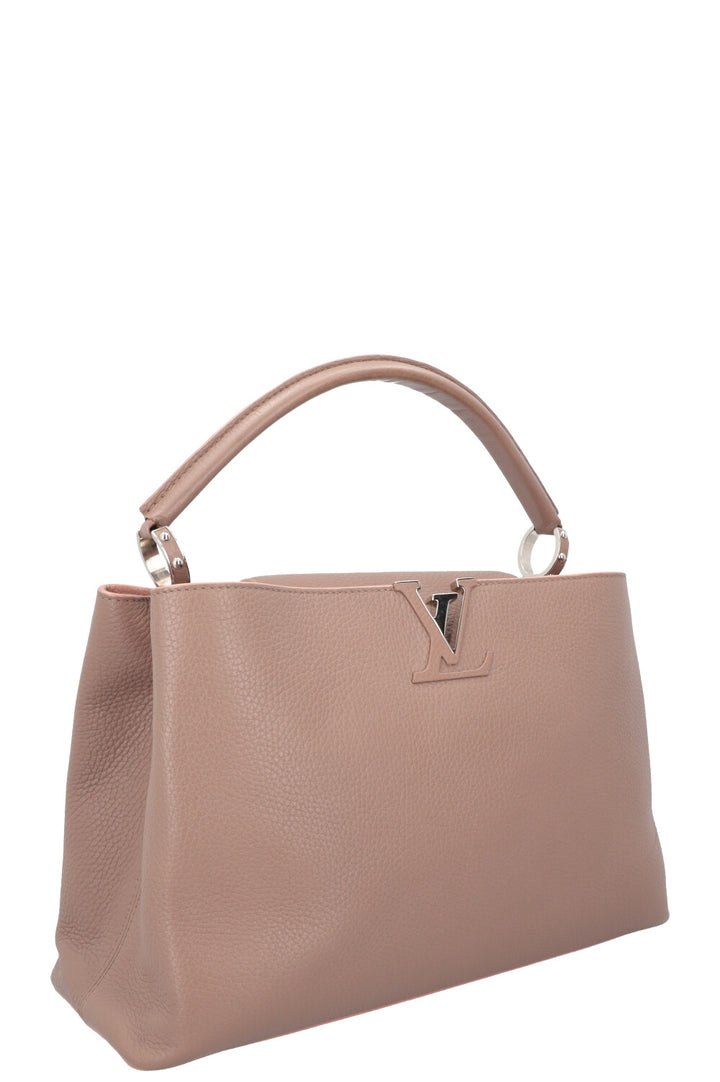 LOUIS VUITTON Capucines GM Leather Beige