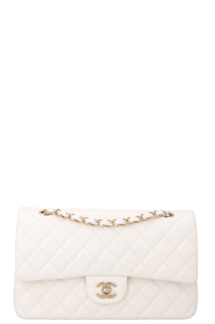 CHANEL Classic Medium Double Flap Ivory Caviar