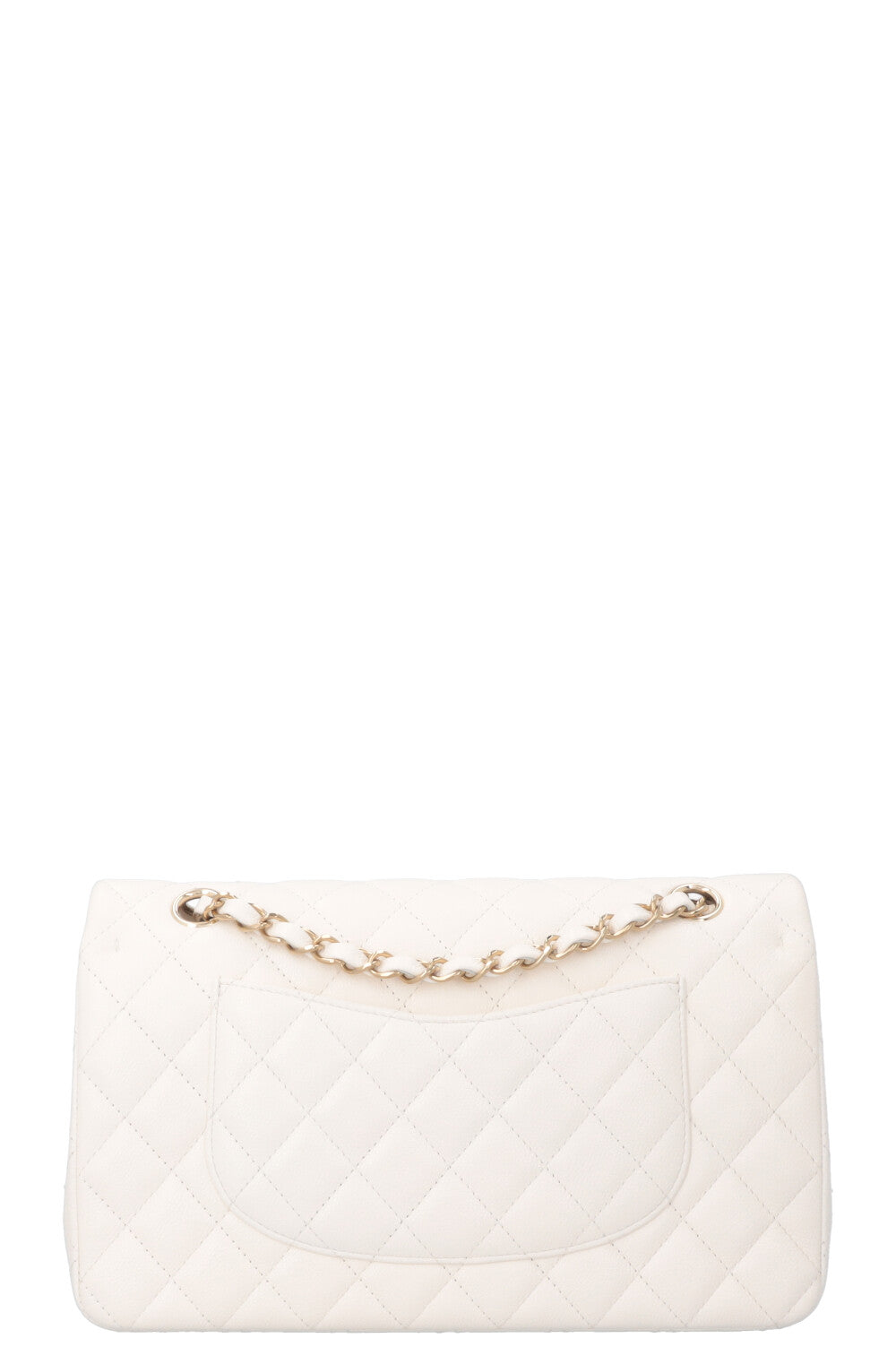 CHANEL Classic Medium Double Flap Ivory Caviar