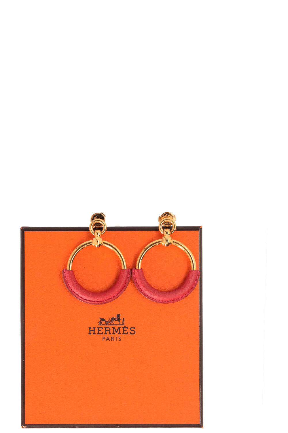 HERMÈS Loop Earring Gold Red