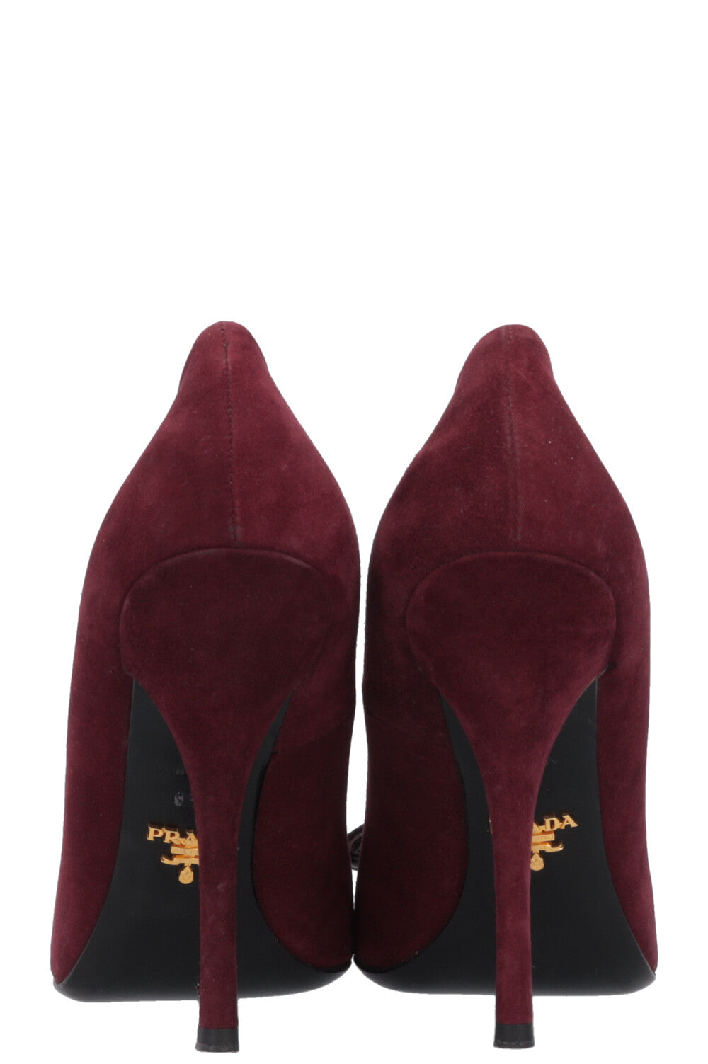 PRADA Bow Heels Suede Burgundy