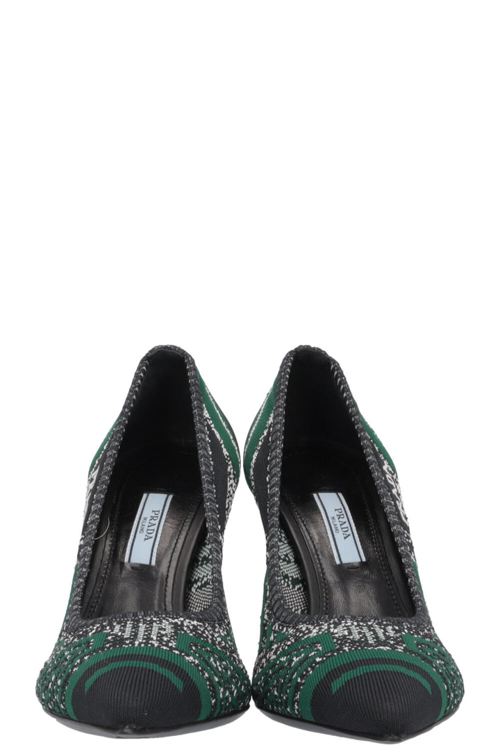 PRADA Heels Knit Green Black