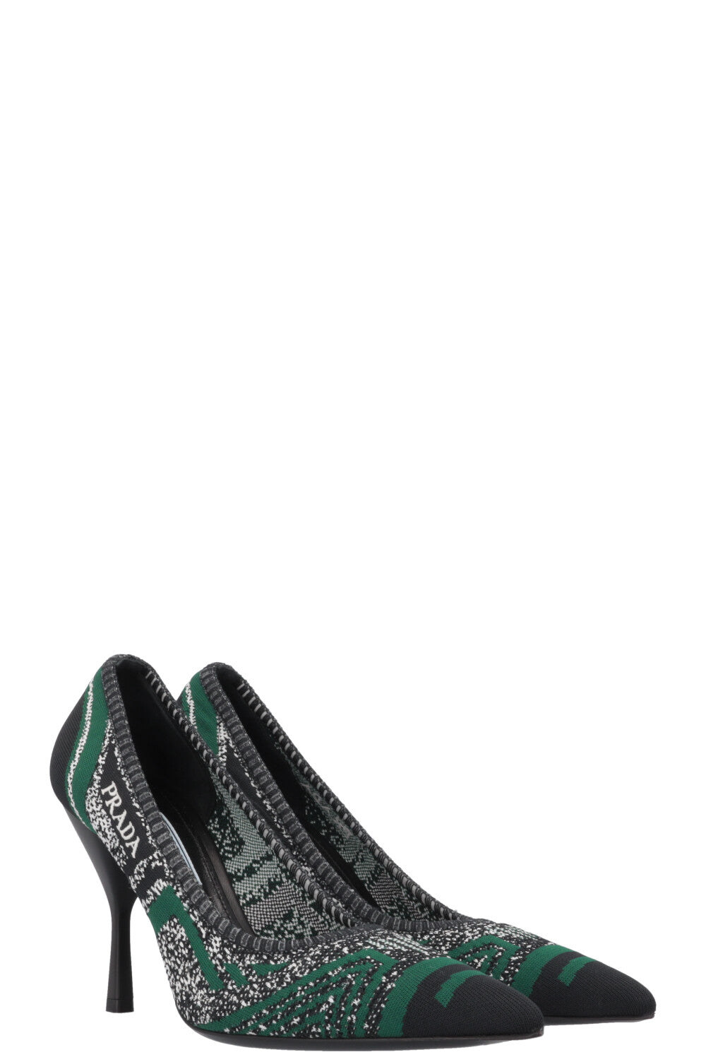 PRADA Heels Knit Green Black