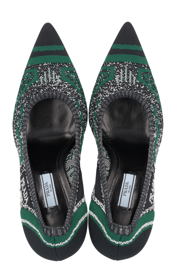 PRADA Heels Knit Green Black