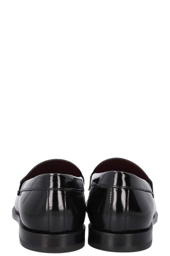 VALENTINO Ballerines à Logo Chaîne Cuir Noir