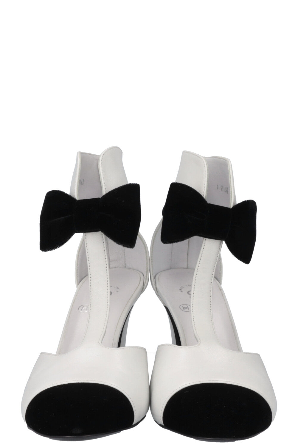 CHANEL Bow Heels Black White