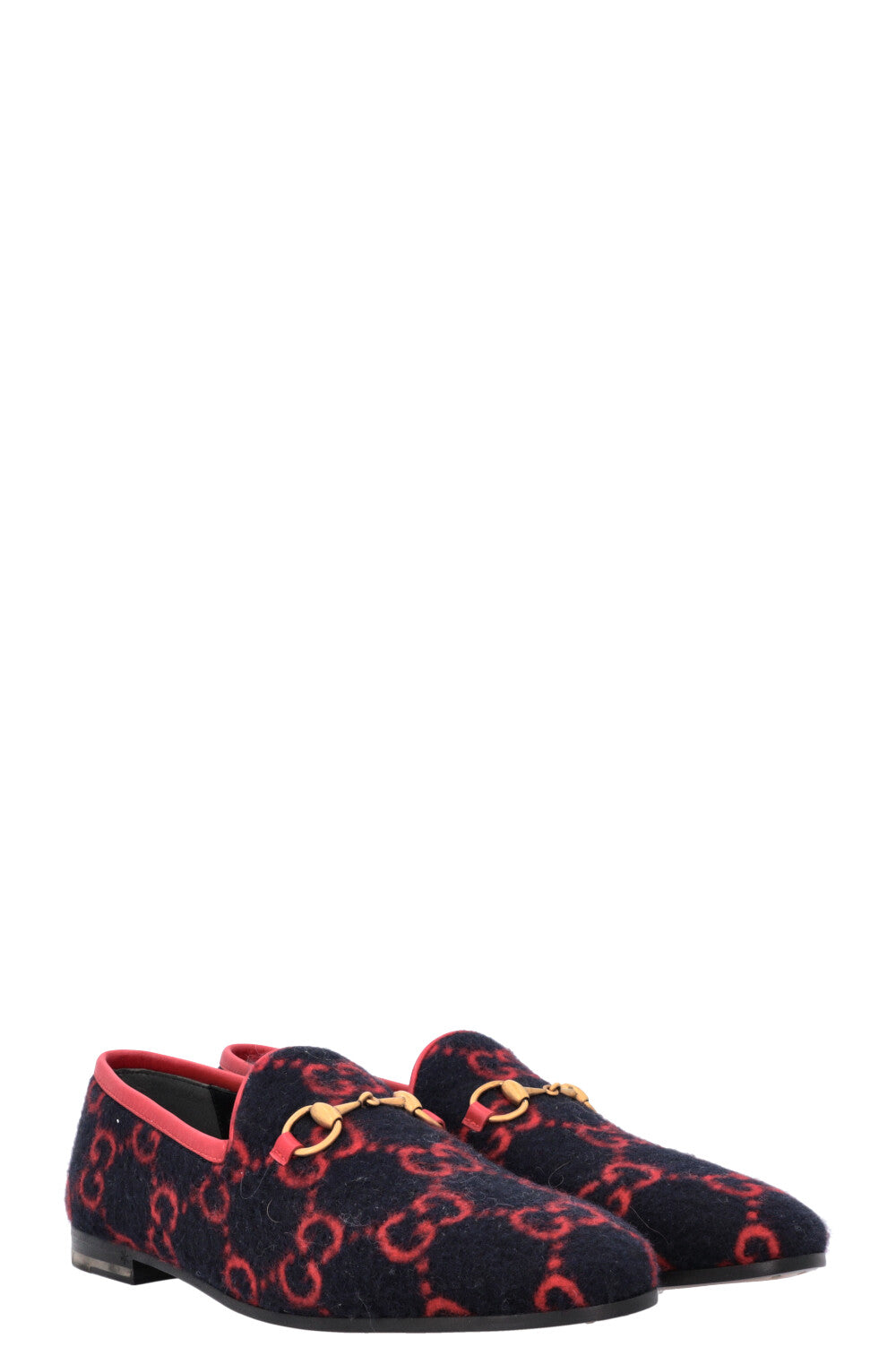 GUCCI GG Mokassins Flats Blue Red