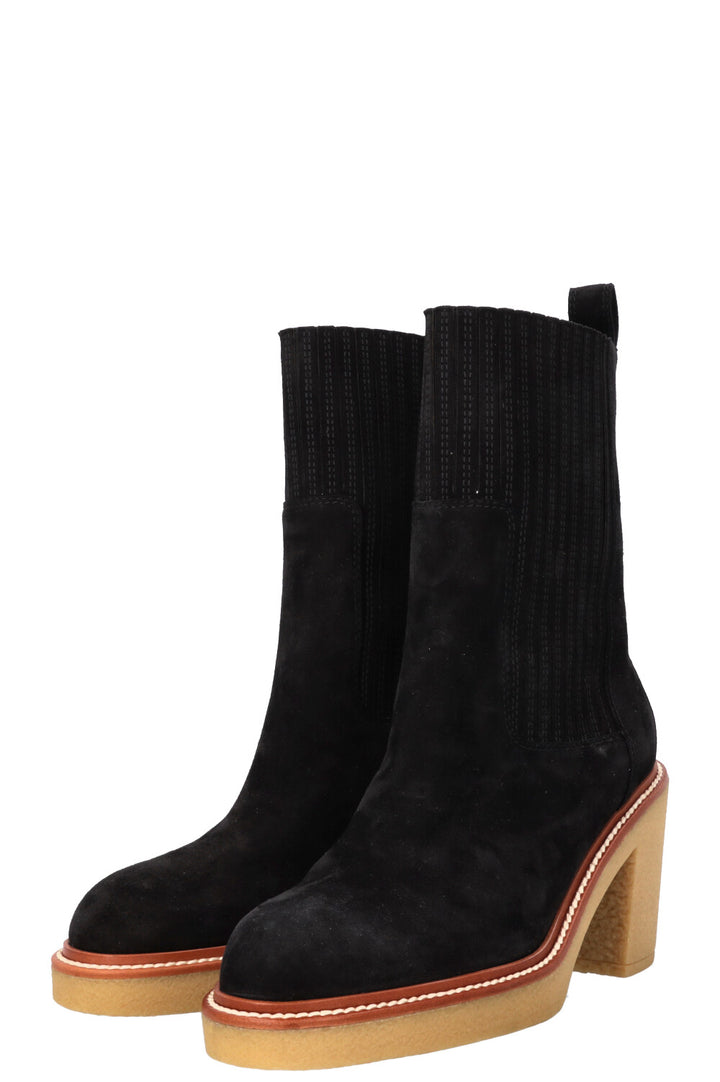 HERMÈS Donia Boots Suede Black