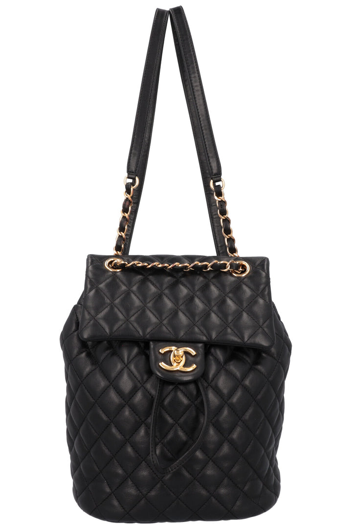 CHANEL Quilted Backpack Lambskin Black