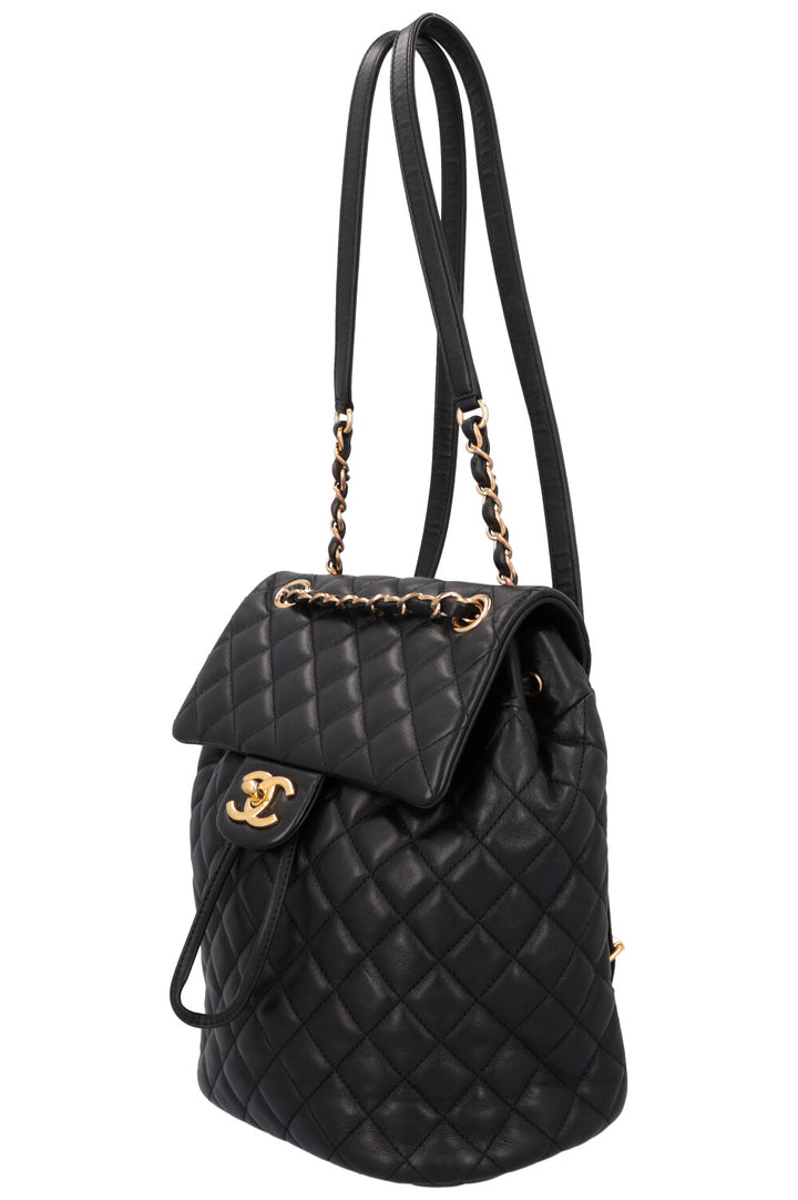 CHANEL Quilted Backpack Lambskin Black