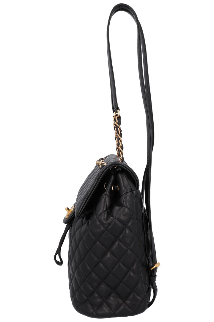 CHANEL Quilted Backpack Lambskin Black