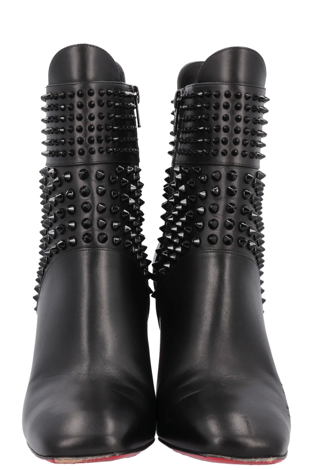 CHRISTIAN LOUBOUTIN Praguoise Spike Ankle Boots Leather Black – REAWAKE