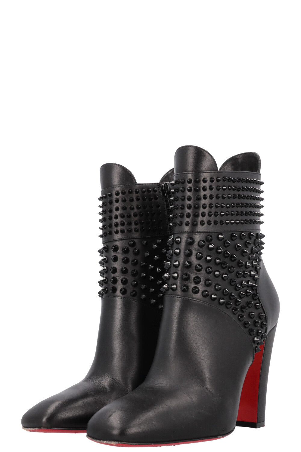 CHRISTIAN LOUBOUTIN Praguoise Spike Ankle Boots Leather Black