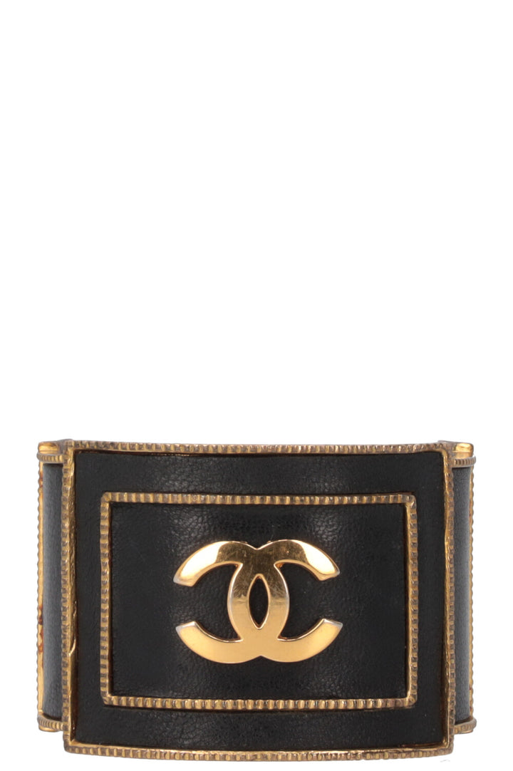 CHANEL CC Cuff Gold Black