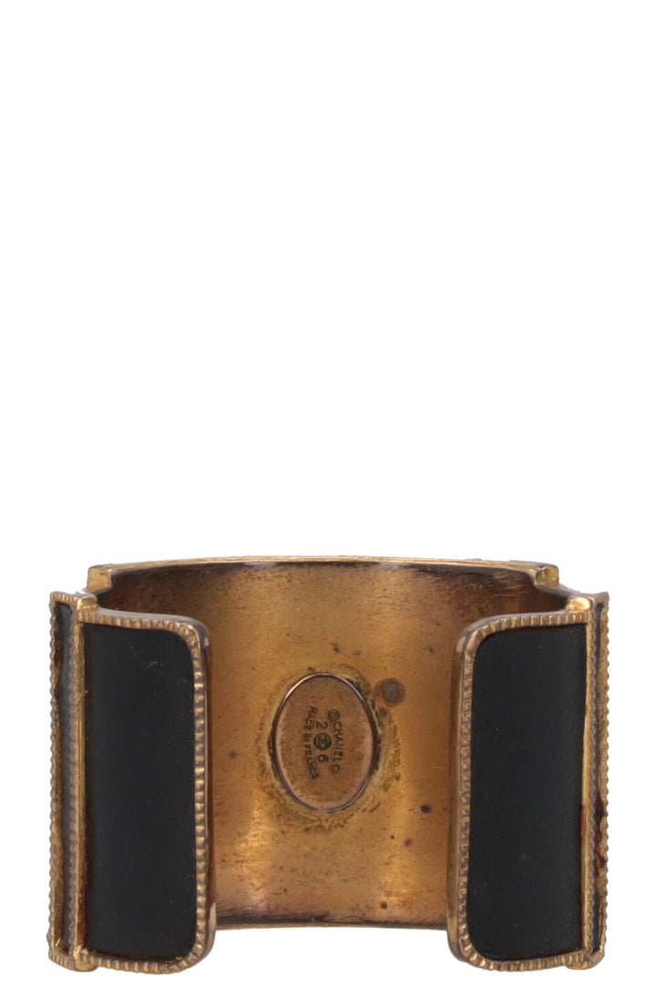 CHANEL CC Cuff Gold Black