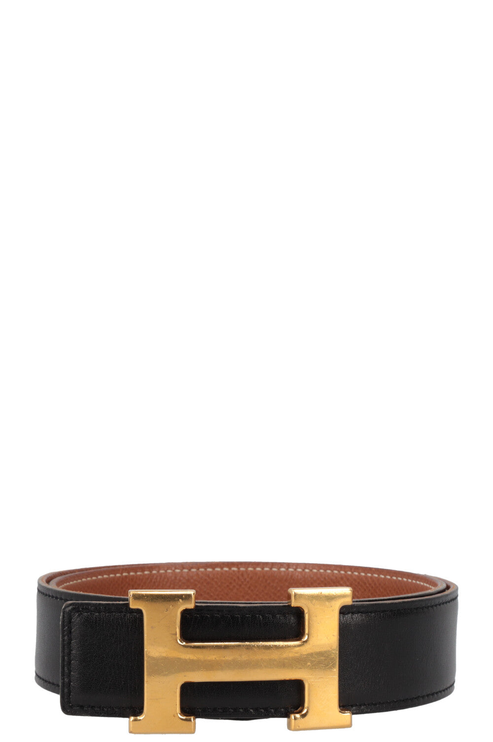 HERMÈS Constance H Belt 32 Black Gold