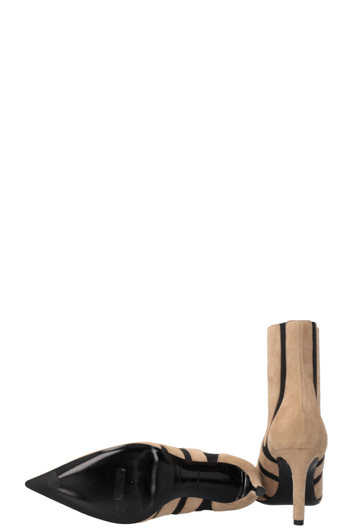 BALENCIAGA Ankle Boots Suede Beige