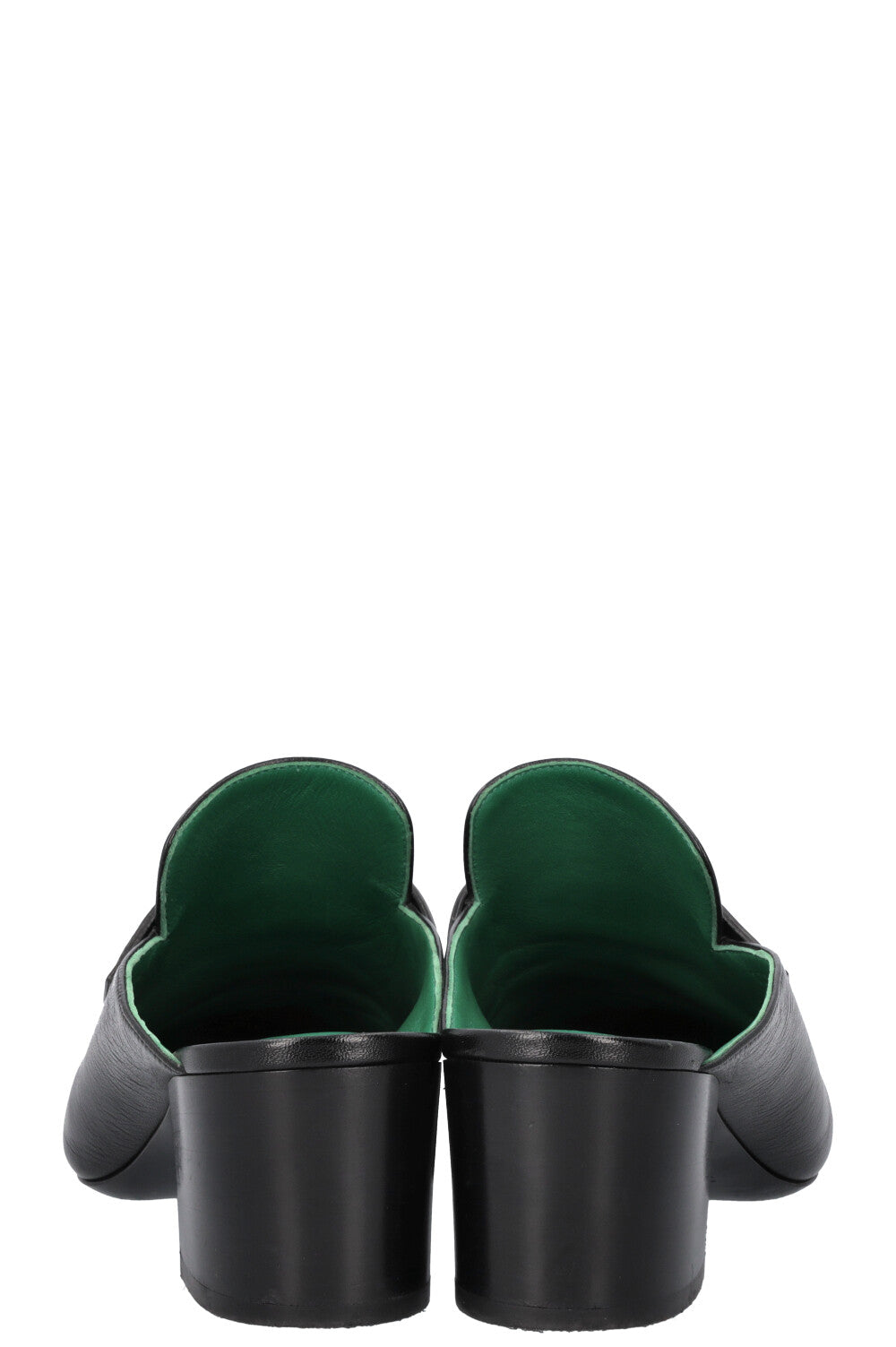 HERMÈS Paradis Mules Talons Noir &amp; Vert