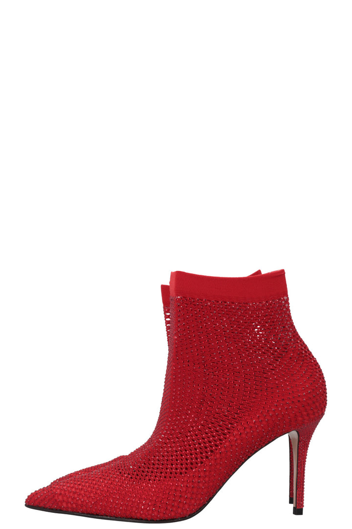 LE SILLA Sock Heel Crystals Red