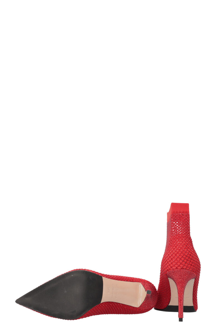 LE SILLA Sock Heel Crystals Red