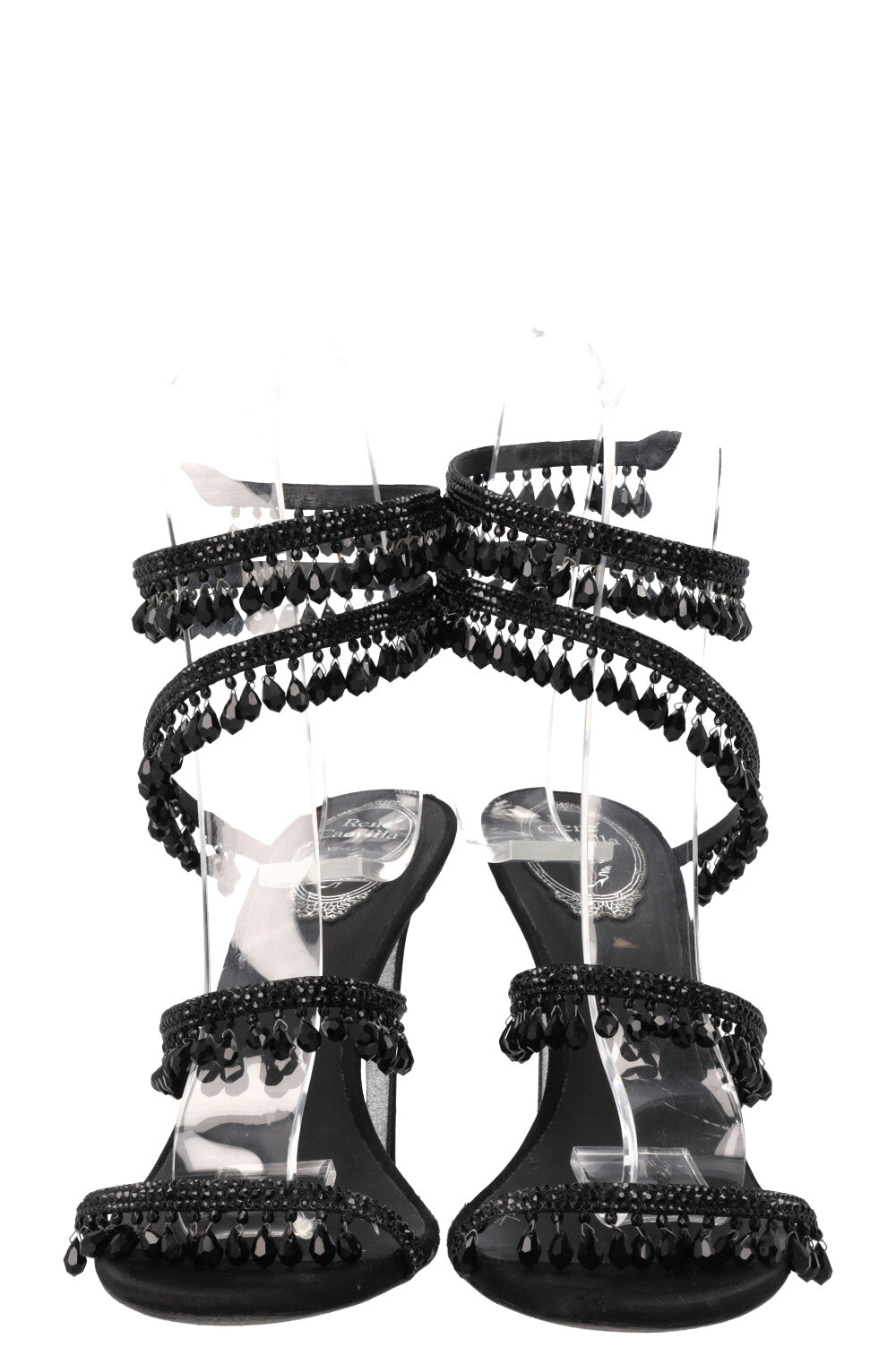 RENÉ CAOVILLA Chandelier Heels Crystals Black