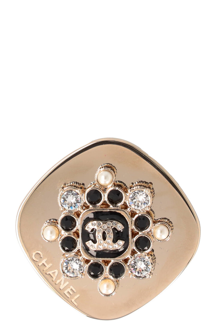 CHANEL CC Brooch Gold Crystals