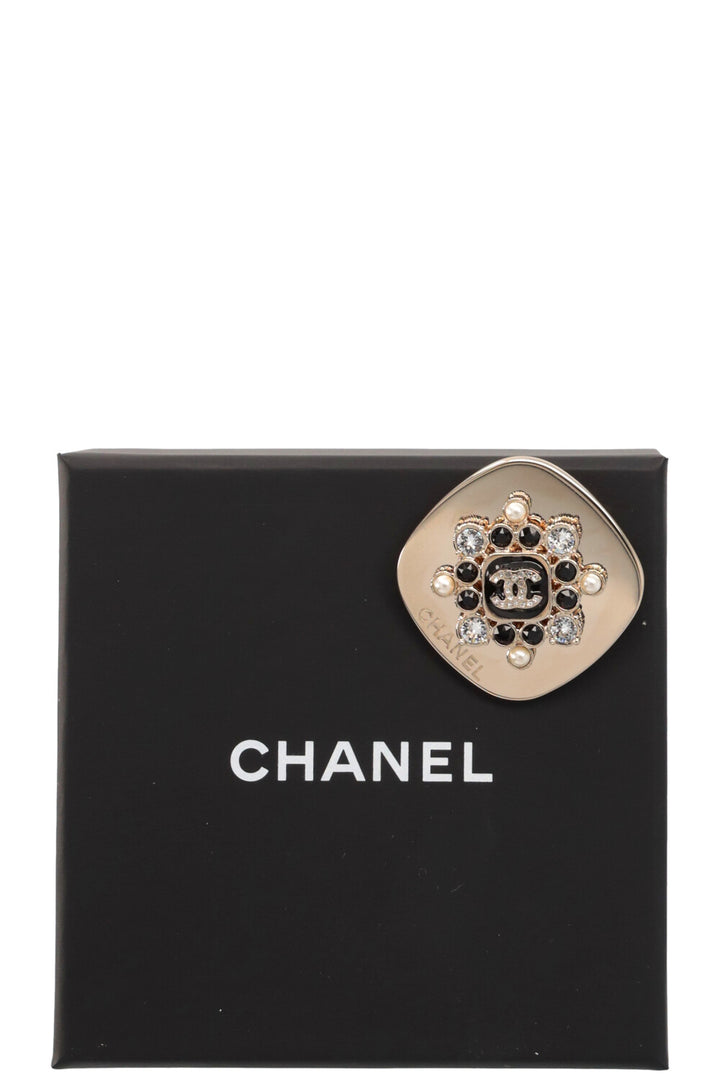 CHANEL CC Brooch Gold Crystals