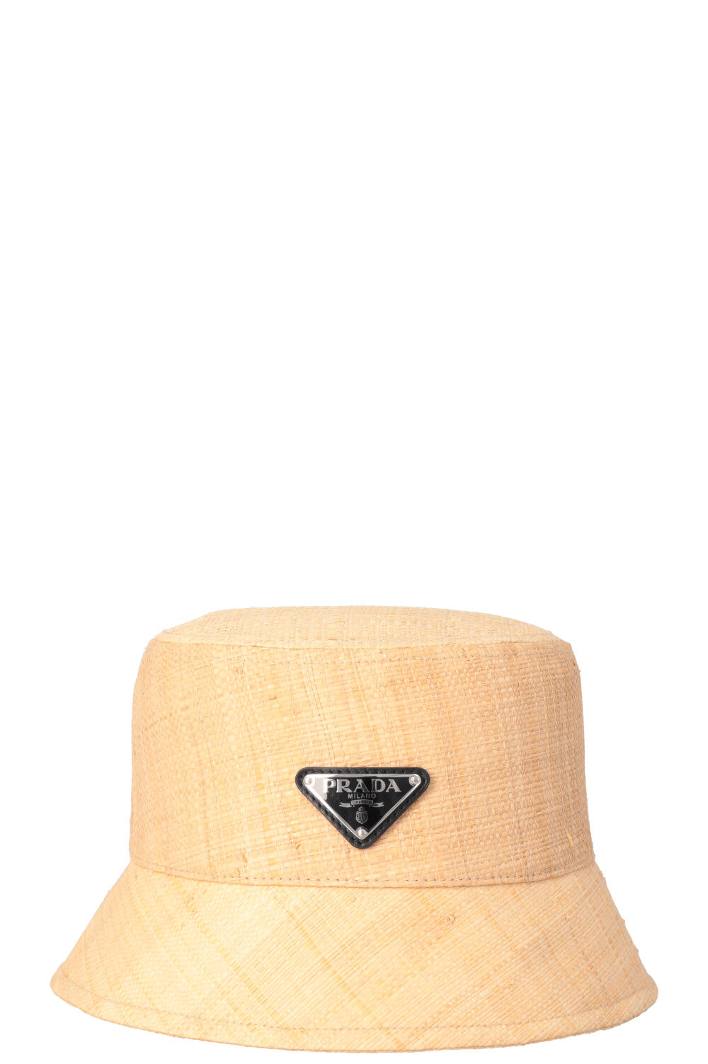 PRADA Raffia Triangle Logo Hat