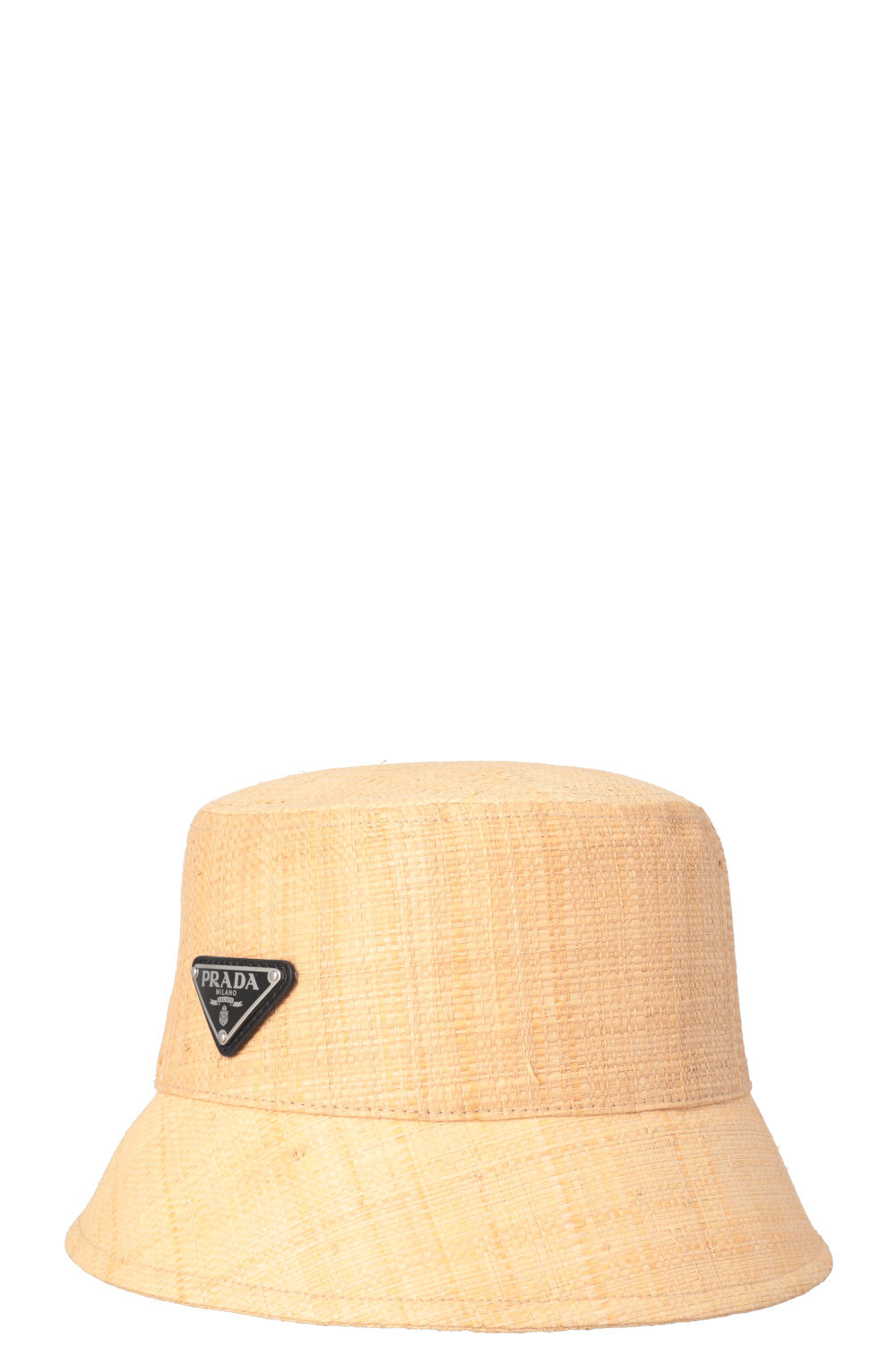 PRADA Raffia Triangle Logo Hat