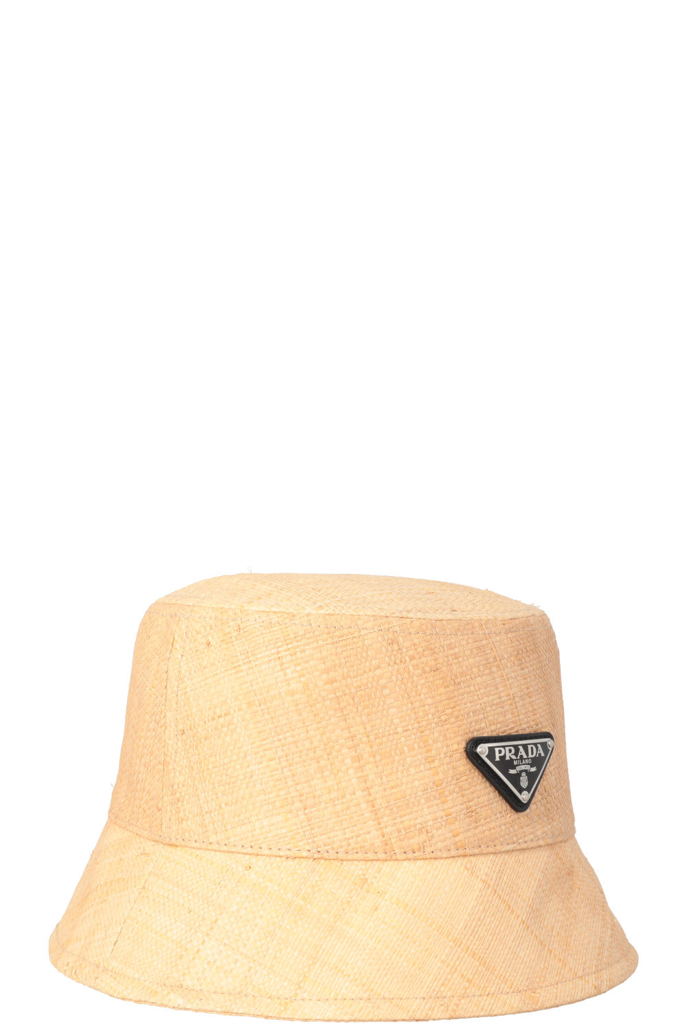 PRADA Raffia Triangle Logo Hat